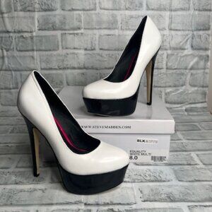 Steve Madden White & Black Platform Stiletto-8
